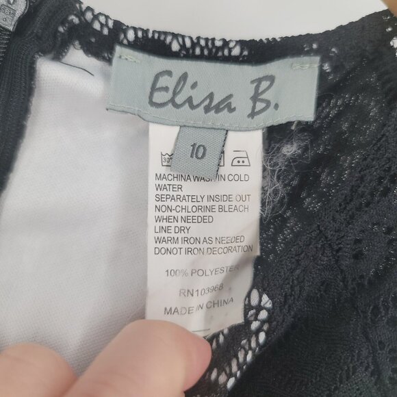 Elisa B. Tween Girls Black Lace Dress Size 10 - Picture 4 of 4